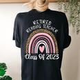 Retired Reading Teacher Class Of 2023 Leopard Rainbow Women's Oversized Comfort T-Shirt Back Print Black