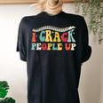 Retro Chiropractic Groovy Spinal Cord Chiropractor Women's Oversized Comfort T-shirt Back Print Black