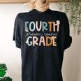 Retro Fourth Grade Dream Team Groovy Teacher Back To School Women's Oversized Comfort T-shirt Back Print Black