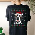 Saint Bernard Christmas Ugly Sweater Dog Lover Women's Oversized Comfort T-shirt Back Print Black