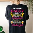 Sassy Flip Flop Camping Beer Drinking Girl Summer Camp Women's Oversized Comfort T-Shirt Back Print Black