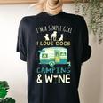Simple Girl Dogs Camping Wine Camper Trailer Women's Oversized Comfort T-Shirt Back Print Black
