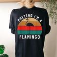 Simple Halloween Costume Flamingo Pretend Im A Flamingo Women's Oversized Comfort T-Shirt Back Print Black