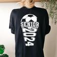 Soccer Senior 2024 Senior Year Graduation 24 Girls Women's Oversized Comfort T-shirt Back Print Black