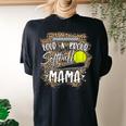 Softball Mom Leopard Pattern Softball Mother Women's Oversized Comfort T-Shirt Back Print Black