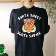 Sorta Sweet Sorta Savage Tiger Flower Crown Floral Animal Women's Oversized Comfort T-Shirt Back Print Black