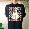 Spooky Grandma Halloween Ghost Costume Retro Groovy Women's Oversized Comfort T-shirt Back Print Black