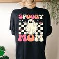 Spooky Mom Halloween Ghost Costume Retro Groovy Women's Oversized Comfort T-shirt Back Print Black