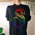 Squirrels Are Love Lgbt Rainbow Pride Women's Oversized Graphic Back Print Comfort T-shirt Black