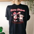 Stars Stripes & Equal Rights 4Th Of July Retro Groovy Women Women's Oversized Comfort T-Shirt Back Print Black