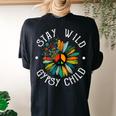 Stay Wild Gypsy Child Daisy Peace Sign Hippie Soul Women's Oversized Comfort T-Shirt Back Print Black