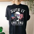 Suck It England Funny 4Th Of July George Washington 1776 Gift For Womens Women's Oversized Graphic Back Print Comfort T-shirt Black