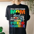 Im A Super Proud Mom Of A 2023 Prek Graduate Dinosaur Women's Oversized Comfort T-Shirt Back Print Black