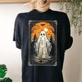 Tarot Of Floral Ghost Halloween Ghost In The Forest Gothic Women's Oversized Comfort T-shirt Back Print Black