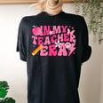 In My Teacher Era Back To School Retro Back To School Retro Women's Oversized Comfort T-shirt Back Print Black