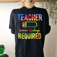 Teacher Summer Recharge Required Tie Dye Teacher Vacation Women's Oversized Comfort T-Shirt Back Print Black