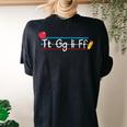 Tgif Alphabet Friday Teacher Thank God It's Friday Women's Oversized Comfort T-shirt Back Print Black