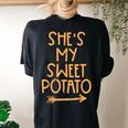 Thanksgiving Shes My Sweet Potato Matching Couple Fall Women's Oversized Comfort T-shirt Back Print Black