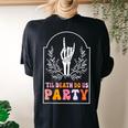 Till Death Do Us Party Skeleton Retro Groovy Bachelorette Women's Oversized Comfort T-shirt Back Print Black