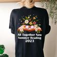 All Together Now Summer Reading 2023 Book And Flowers Women's Oversized Comfort T-Shirt Back Print Black