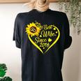 Tu Best Wife Since 2016 5Th Wedding Anniversary Sunflower Women's Oversized Comfort T-Shirt Back Print Black