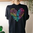 Typography Choose Kindness Tie Dye Be Kind Inspirational Women's Oversized Comfort T-Shirt Back Print Black