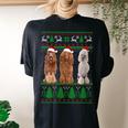 Ugly Christmas Sweater Poodle Dog Women's Oversized Comfort T-shirt Back Print Black