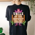Uncle Of The Birthday Cowgirl Kids Rodeo Party Bday Women's Oversized Comfort T-Shirt Back Print Black