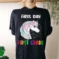 Unicorn First Day Of First Grade 1St Day Of School Girls Women's Oversized Comfort T-shirt Back Print Black
