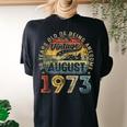 Vintage 50Th Birthday Legend Since August 1973 For Women's Oversized Comfort T-shirt Back Print Black