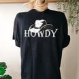 Vintage Howdy Rodeo Western Country Southern Cowboy Cowgirl Women's Oversized Comfort T-Shirt Back Print Black