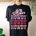 Vintage Pink Howdy Rodeo Western Country Southern Cowgirl Women's Oversized Comfort T-Shirt Back Print Black
