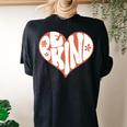 Vintage Retro Be Kind Heart 70S Boho Peace Hippie Women's Oversized Comfort T-Shirt Back Print Black