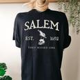 Vintage Salem 1692 They Missed One Witch Crow Bird Halloween Women's Oversized Comfort T-shirt Back Print Black
