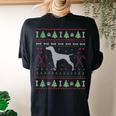 Vizsla Ugly Sweater Christmas Dog Lover Women's Oversized Comfort T-shirt Back Print Black