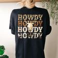 Western Country Leopard Howdy Bull Skull Cowgirl Rodeo Women's Oversized Comfort T-Shirt Back Print Black