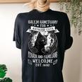Witch Salem Home For Wayward Black Cats 1692 Halloween Women's Oversized Comfort T-shirt Back Print Black