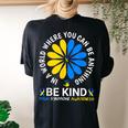World Down Syndrome Day 2023 Be Kind Down Syndrome Awareness Women's Oversized Comfort T-Shirt Back Print Black