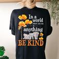 In A World Where You Can Be Kind Zookeeper Elephant Lover Women's Oversized Comfort T-Shirt Back Print Black