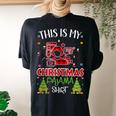 Xmas Tree With Light Blogger Ugly Christmas Sweater Women's Oversized Comfort T-shirt Back Print Black