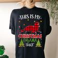 Xmas Tree With Light Seal Ugly Christmas Sweater Women's Oversized Comfort T-shirt Back Print Black