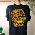 They Whispered To Her You Cant Withstand The Storm Sunflower Women's Oversized Comfort T-Shirt Back Print Black