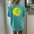 19Th Wedding Anniversary Sunflower Wife October 2000 Women's Oversized Comfort T-Shirt Back Print Chalky Mint