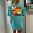 2Nd Wedding Anniversary For Her Epic Wife Since 2021 Women's Oversized Comfort T-shirt Back Print Chalky Mint