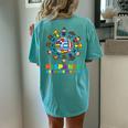 Around Globe Hispanic Flags Heritage Month Boys Girls Women's Oversized Comfort T-shirt Back Print Chalky Mint