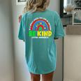 Autism Son Child Daughter Mom Rainbow Be Kind Women's Oversized Comfort T-Shirt Back Print Chalky Mint