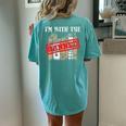 Im With The Banned Books For A Literature Teacher Women's Oversized Comfort T-Shirt Back Print Chalky Mint