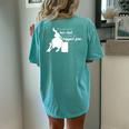 Barrel Racing Dad T Cowgirl Horse Riding Racer Women's Oversized Comfort T-Shirt Back Print Chalky Mint