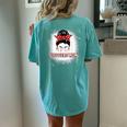 Baseball Sluggers Mom Messy Bun For Mothers Women's Oversized Comfort T-Shirt Back Print Chalky Mint