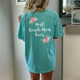 Best Karate Mom Ever Pink Flowers Floral Sports Mom Women's Oversized Comfort T-Shirt Back Print Chalky Mint
